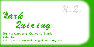 mark quiring business card